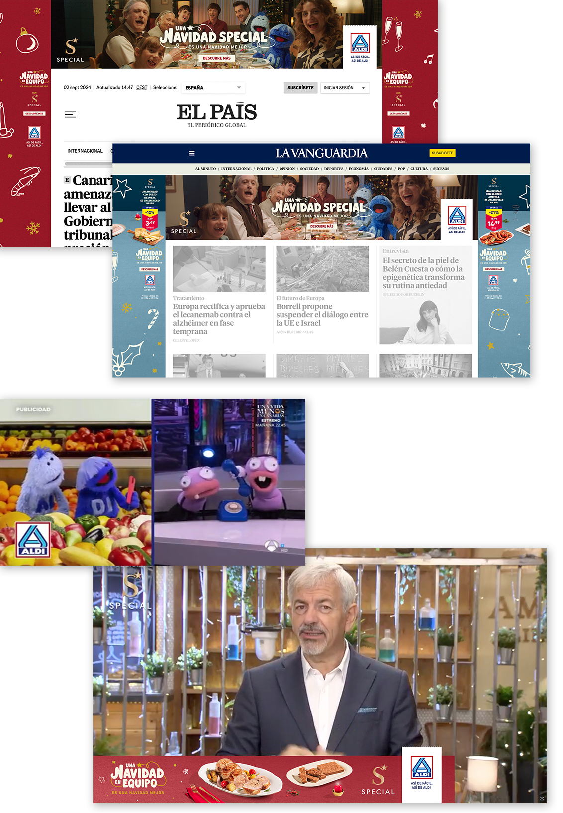 Brand day for the campaign Una Navidad en equipo es una Navidad mejor.